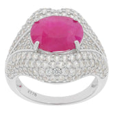 Sterling Silver Semi Mount Ring Setting Oval OV 12X10mm White Topaz - Syzjewelry